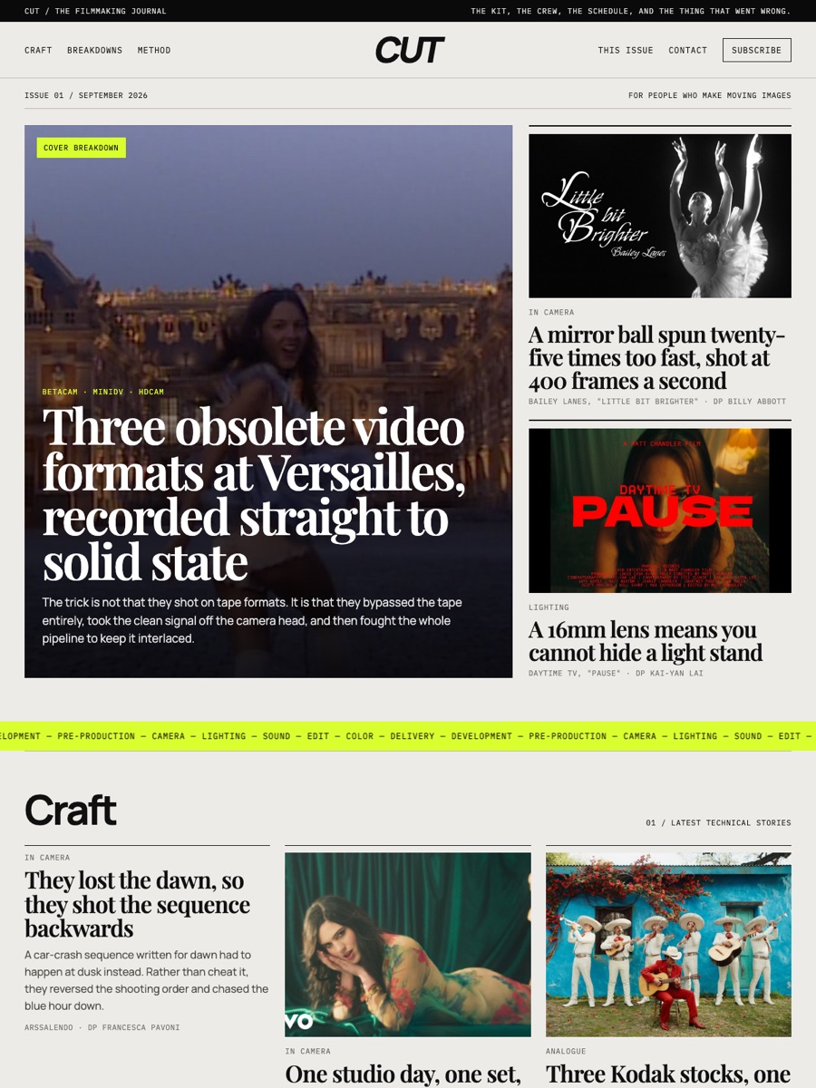 CUT front page