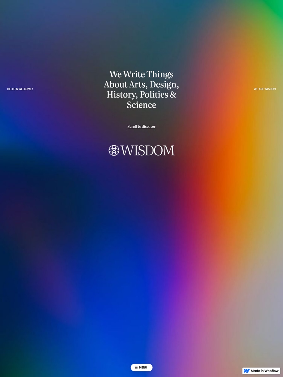 Wisdom front page